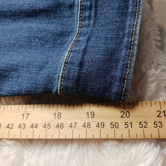 Avenue Denim Trucker Jacket Women's 22/24. Distressed with Leopard Print Cuffs.. - Picture 14 of 14